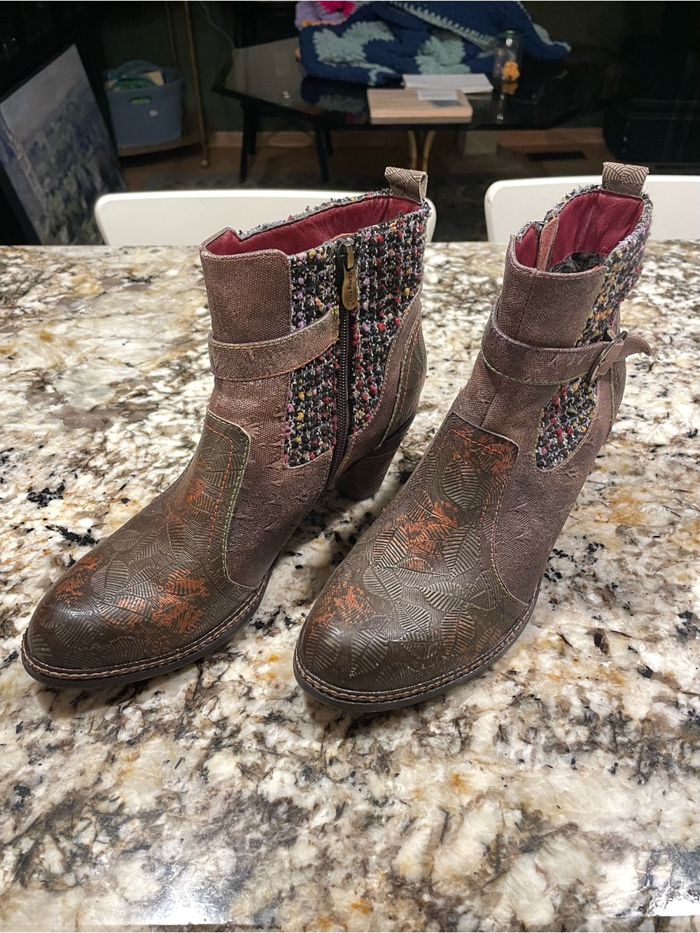 Spring Step L’Artiste Collection - Patterned Ankle Booties - Picture 2 of 6